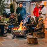 Fire Pit 36in Outdoor Wood Burning Fire Pits Wood Large Fire Bowl for Outside BBQ Bonfire Patio with Mesh Spark Screen, Poker and Rain Cover - Image 2