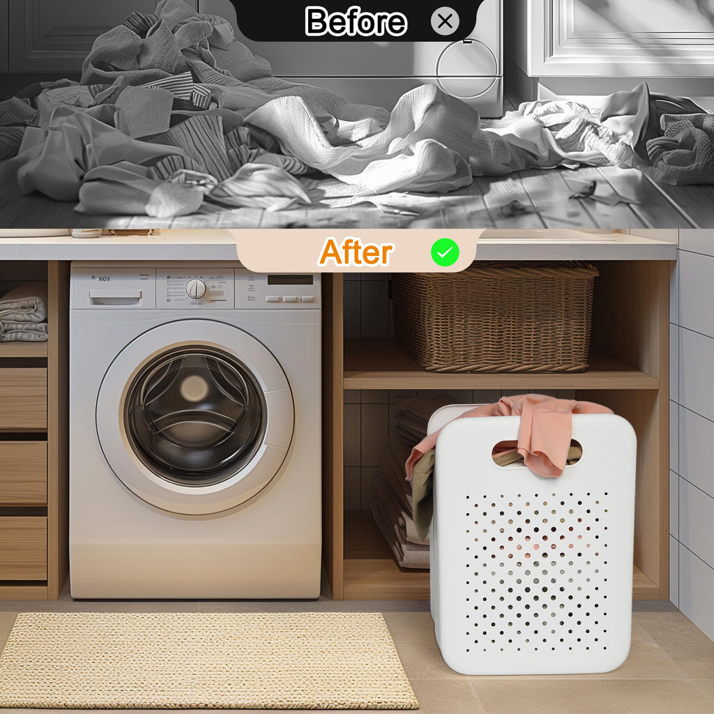 Collapsible Laundry Basket, Wall Mounted Hamper with Mini Basket