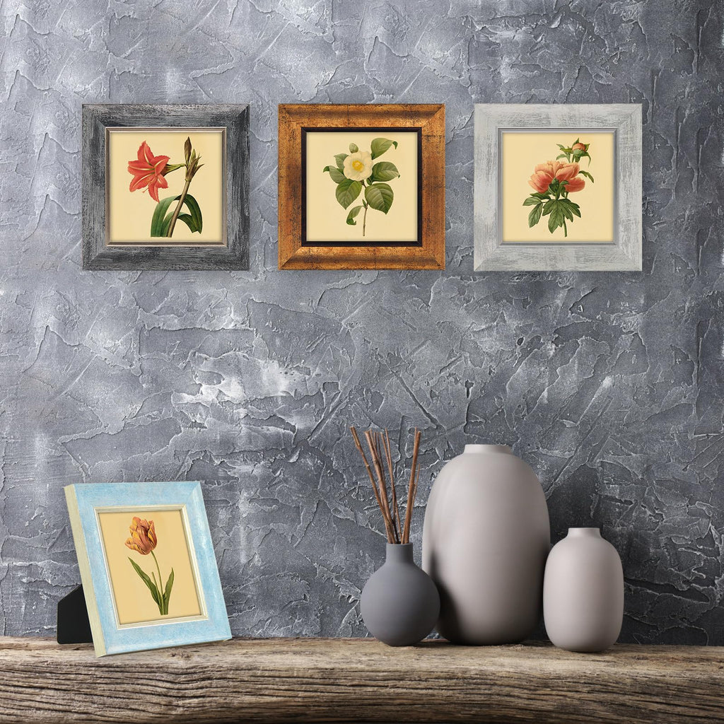 5x5 Picture Frames Set of 4, Rustic Retro Photo Frame(Multicolor)