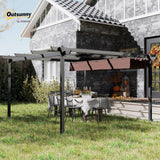 13' x 13' Retractable Pergola Canopy with Stronger Aluminum Frame, Outdoor Pergola Sun Shade Shelter for Garden, Patio