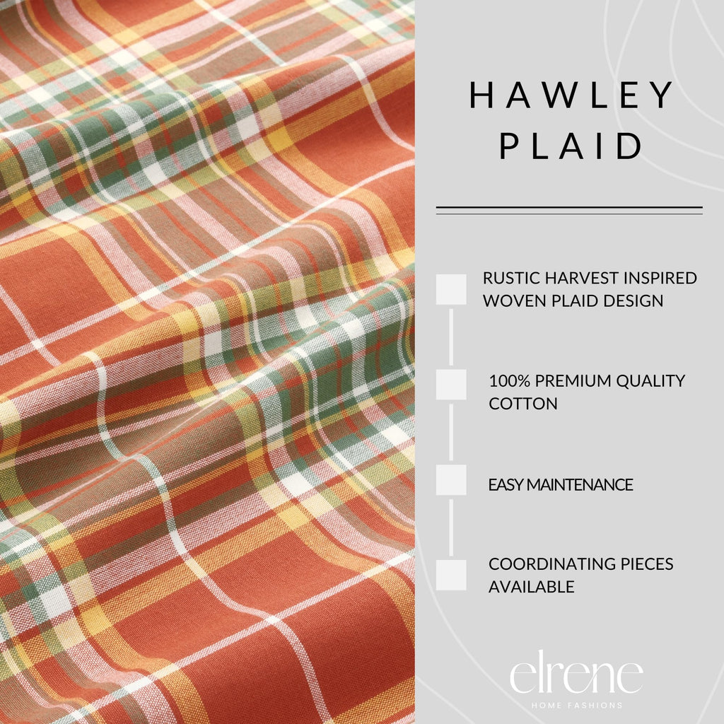 Hawley Plaid Harvest Cotton Tablecloth, Multicolor - 70" W x 70" L Round