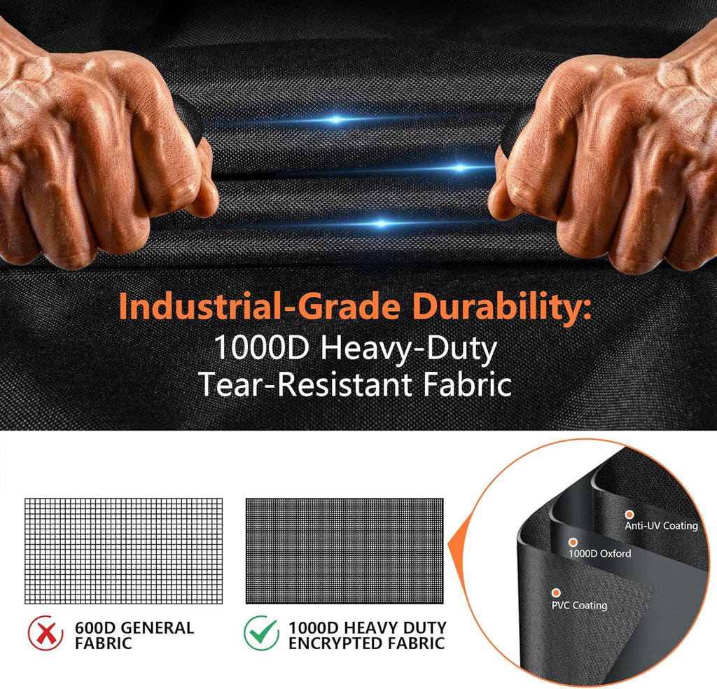 [Upgraded 1000D Heavy Duty Fabric] 60 inch Grill Cover for Outdoor Grill | Waterproof, Tear & Fade Resistant BBQ