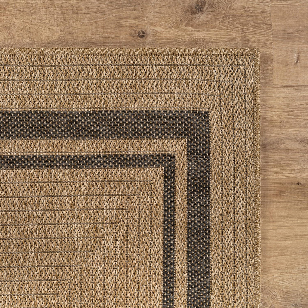 Easy Jute Bordered Rug Washable Durable Indoor Outdoor Area Rugs for Living Dining Room Patio Office Stain