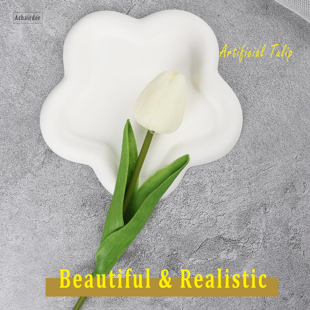 30pcs Tulips Artificial Flowers, Artificial Latex Real Touch Tulips Flowers Bouquet for Mother's Day Easter Wedding