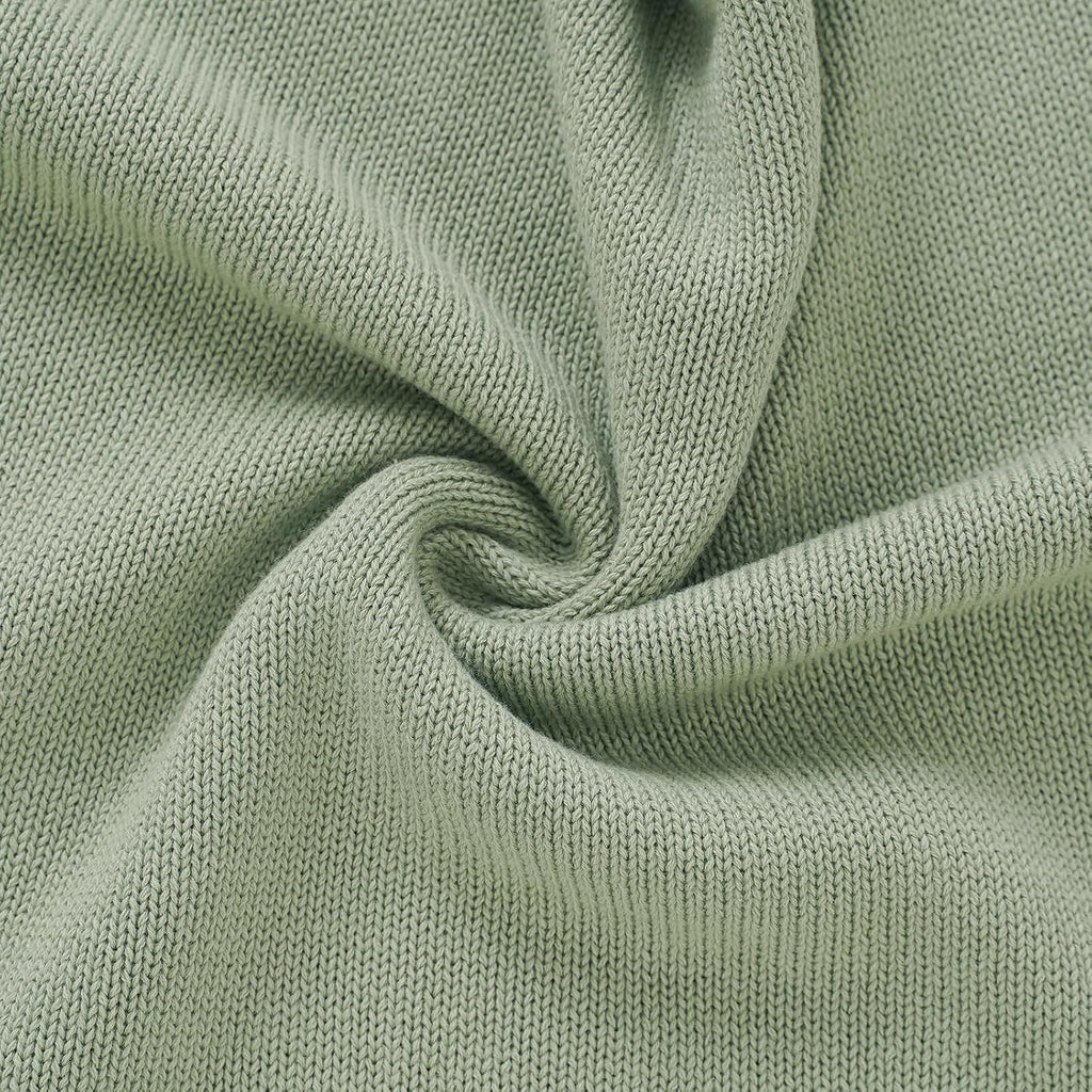 Cotton Baby Blanket with Satin Trim, Light Green, 31.5x40 inches