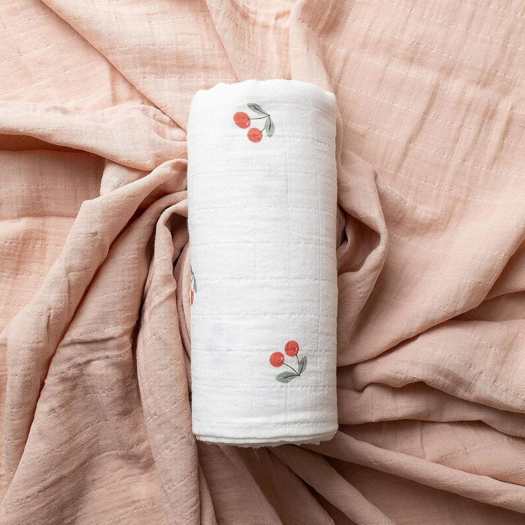 Certified Organic Muslin Swaddle Blankets, 2 Pack Baby Receiving Blankets, Soft Breathable Cotton Swaddles