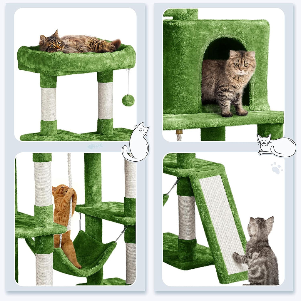 63in Sturdy Large Cat Tree for Indoor Heavy Cats, Tall Tower