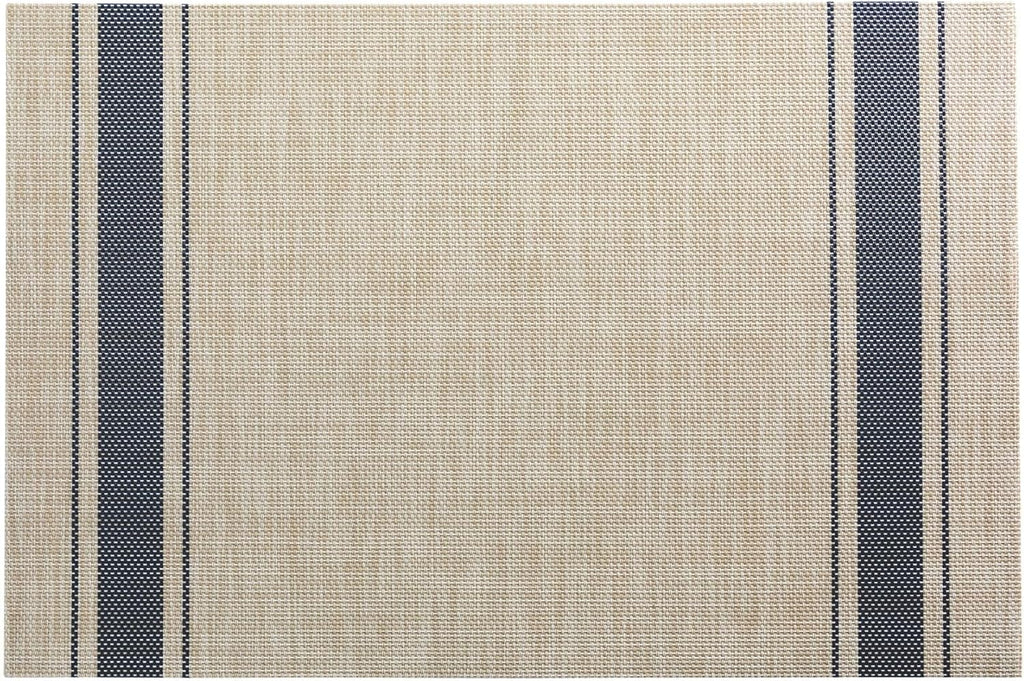 French Countryside 16 x 12 Inch Dining Table Placemats Heat-Tolerant Kitchen Table Mats - Navy Stripe No - Set of 6