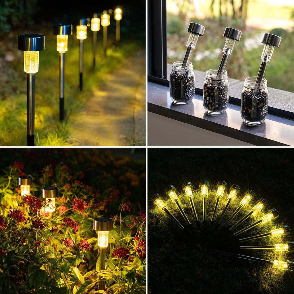 Outdoor Waterproof Solar Pathway Lights, 20 Pack Warm White