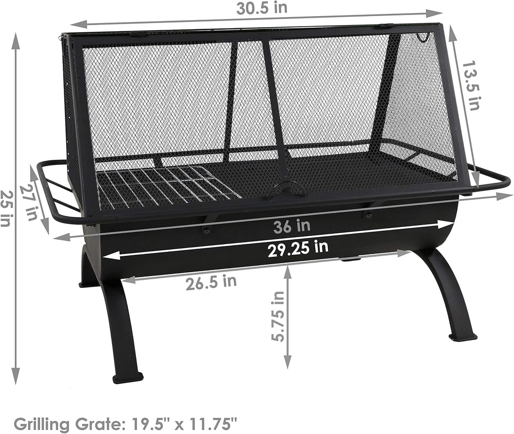 36-Inch Northland Steel Outdoor Fire Pit with Grill