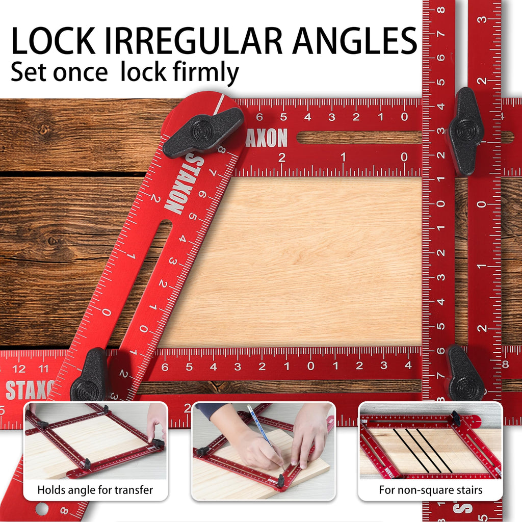 Stair Tread Template Tool - Stair Tread Gauge, Hidden Screw Slide Rail Stair Tools for Stair Measuring Tool Stair