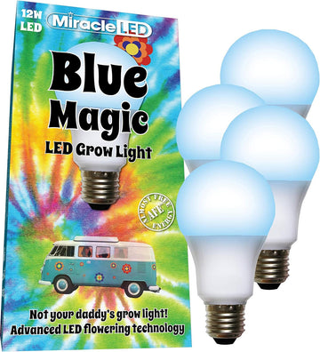 MiracleLED 602026 Blue Magic LED Grow Bulb, 12W Replacing 150W Incandescent Grow Floods (4-Pack)