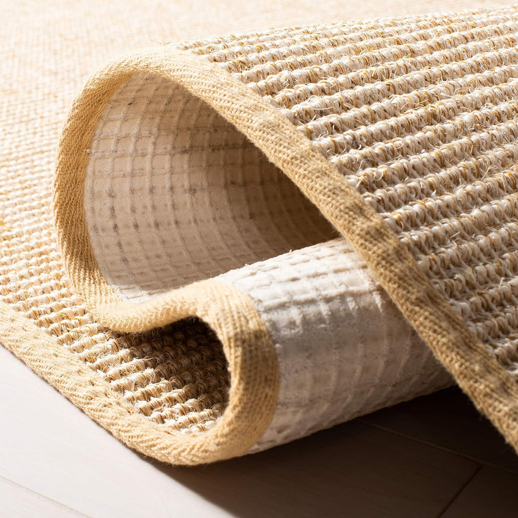 X Area Rug - 9' x 13', Beige & Ivory, Sisal & Jute, Farmhouse Style