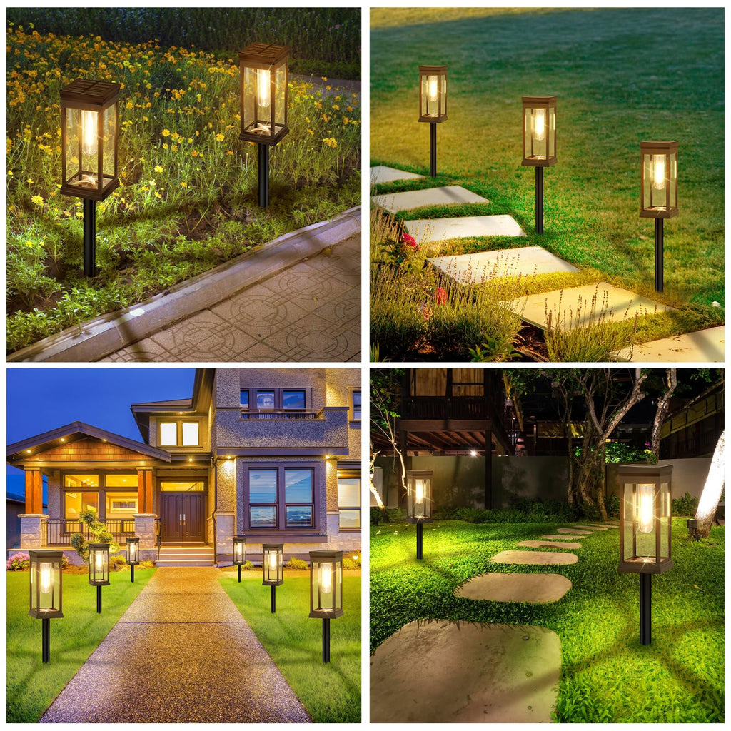 6-Pack Solar Pathway Lights Outdoor, Landscape Lights Warm White