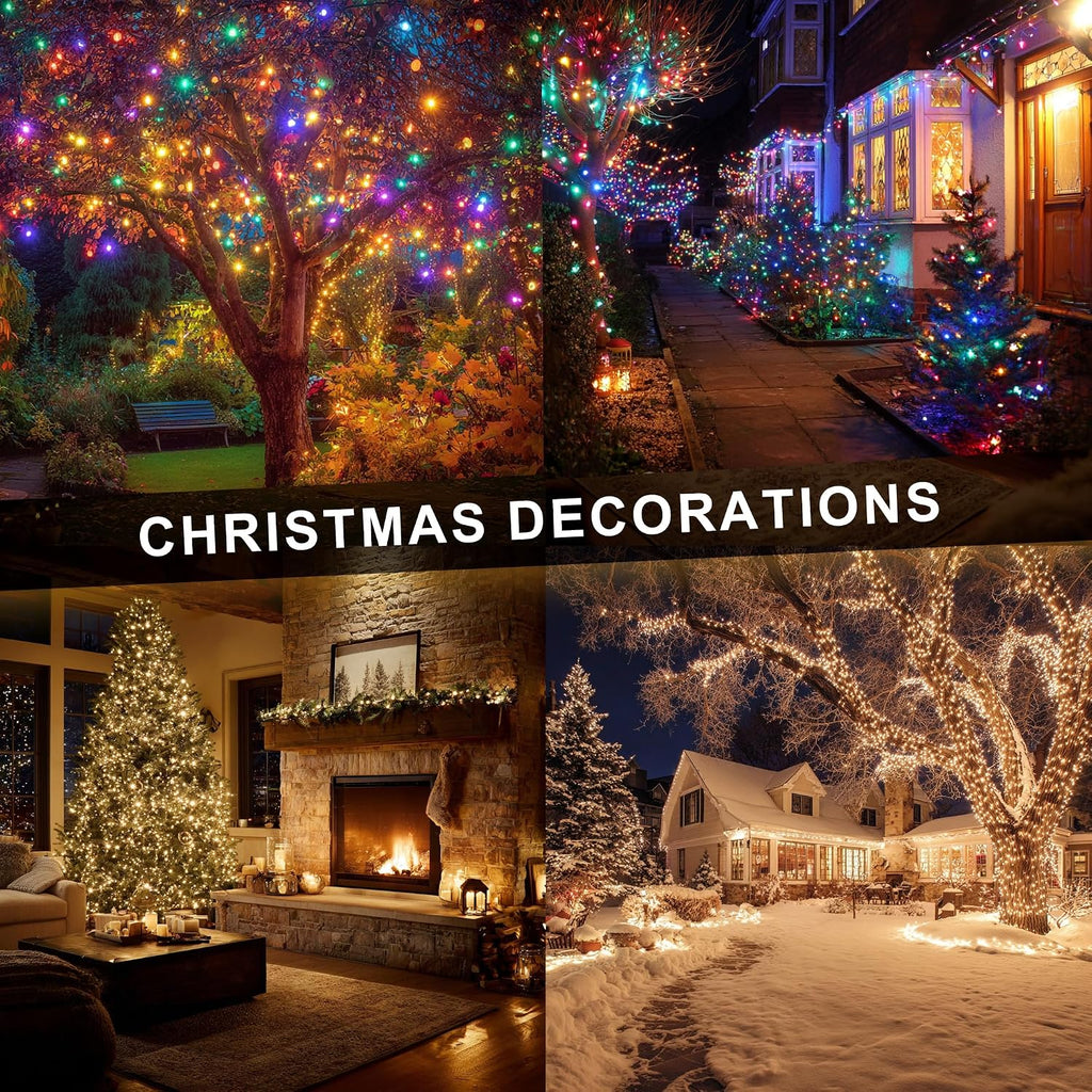Bright Color Changing Christmas Lights, 328FT 1000LED Warm White & Multi-colored Waterproof String Lights with Remote