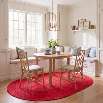 Braided Cotton Oval Rug, Farmhouse Red BRD452Q