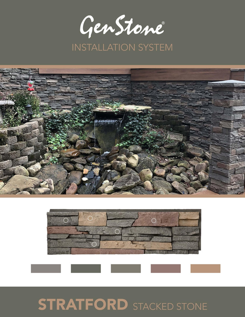 Faux Stacked Stone Ledger 42" x 2" x 3.5" in Stratford Color for Do It Yourself Friendly Home Improvement Projects