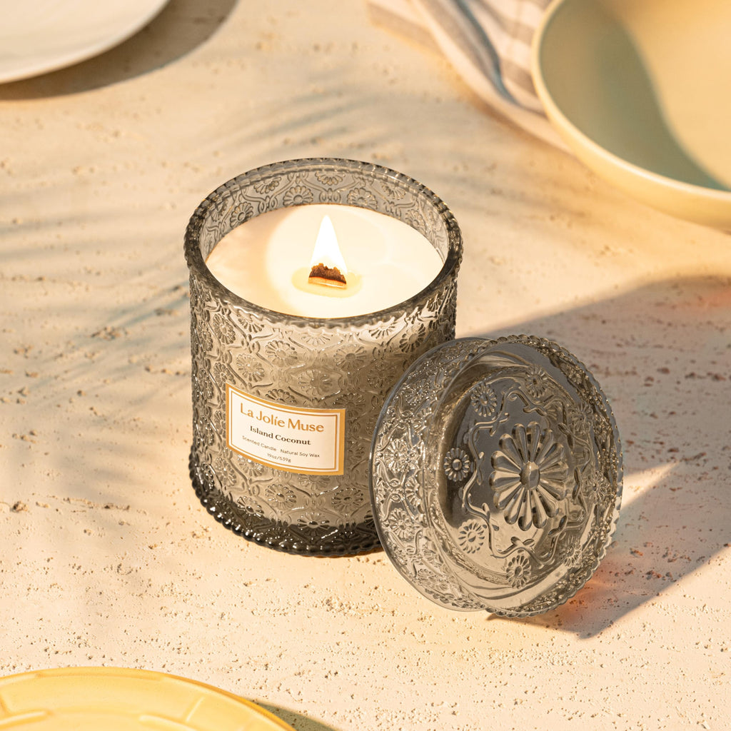 Island Coconut Vanilla Scented Candles, 19 oz Soy Wax