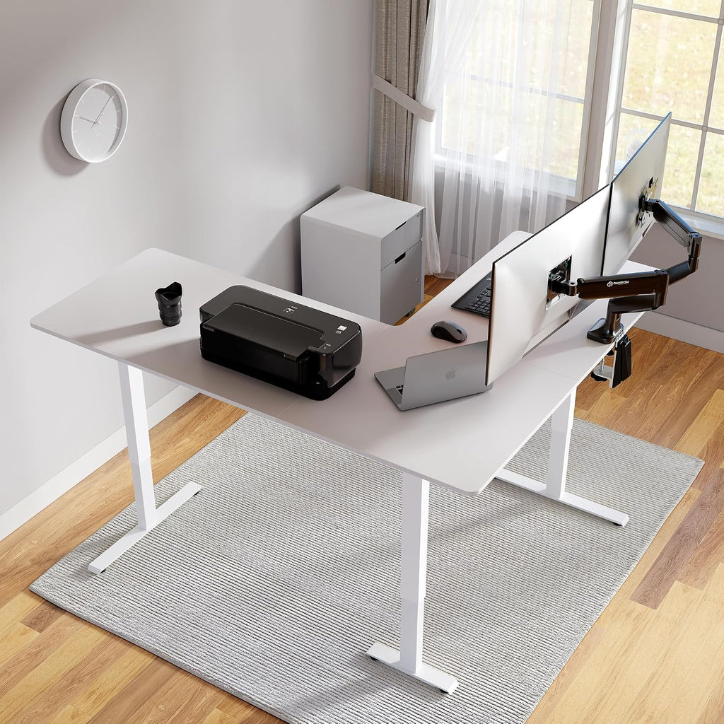 63" x 55"L Shaped Standing Desk, Electric Stand up Corner Computer Desk, Sit Stand Home Office Desk with Splice