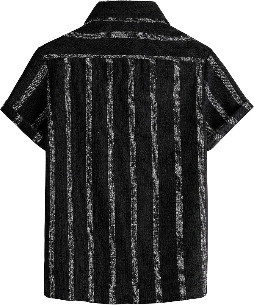 Boys Shirts Casual Button Down Shirt Short Sleeve Dress Shirt