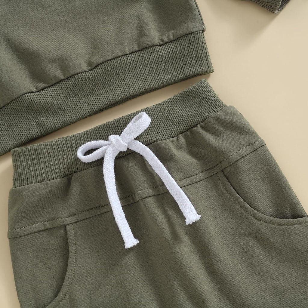 Toddler Baby Boy Clothes Fall Winter Outfit Patchwork Long Sleeve Sweatshirt Tops Stretch Pants Newborn Playwear Set