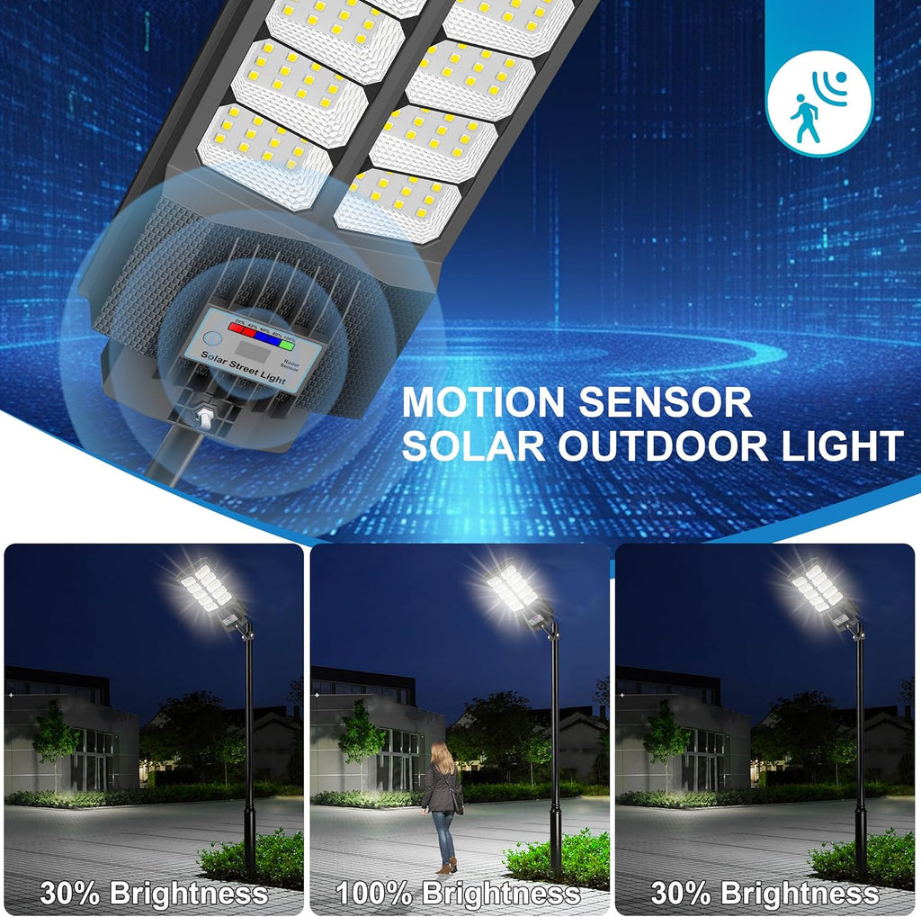 Solar Street Lights Outdoor Waterproof - LED Solar Flood Lights Outdoor Dusk to Dawn with Mention Sensor, Outdoor