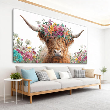 Canvas Wall Art Decor Artwork Highland Cow Wall Art Prints Vintage Wall Art Decorations Picutures Office Home