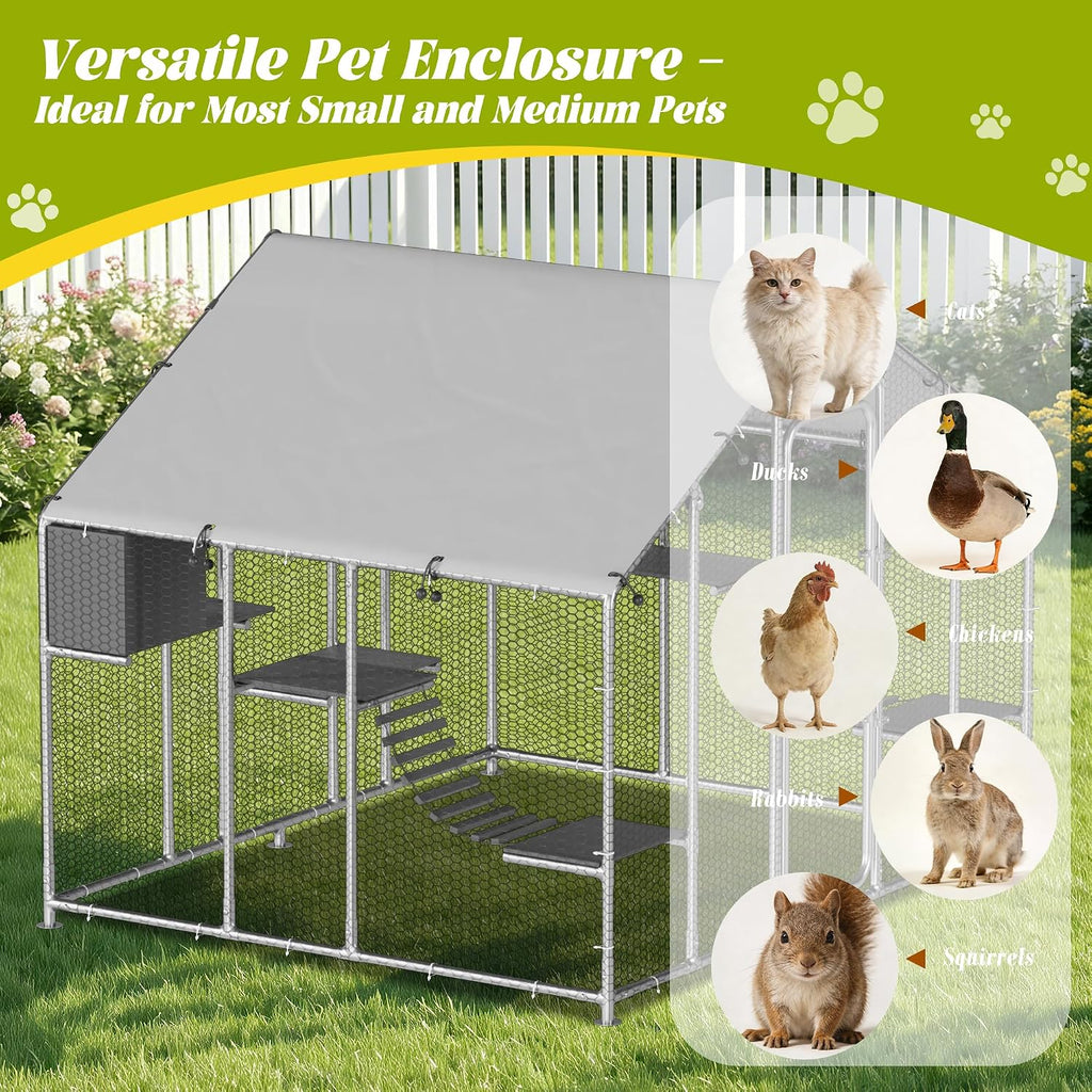 95" Extra Large Catio Outdoor Cat Enclosure for Multiple Cats