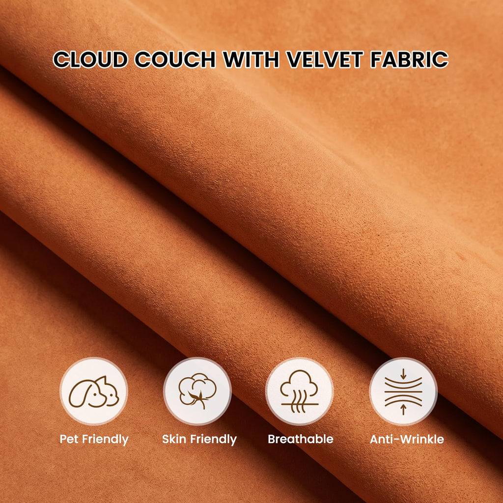Modern Velvet Sectional Sofa, L Shape Minimalist Modular Sofa, Convertible Couches