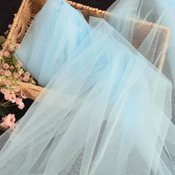 63" x 10 Yards Light Blue Tulle Fabric Tulle Roll Bolt for Tutu Skirt DIY Sewing Crafts Mesh Fabric Wedding Arch