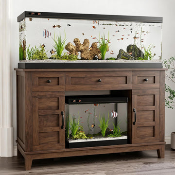 Fish Tank Stand with Power Outlet, 55 Gallon Aquarium Stand
