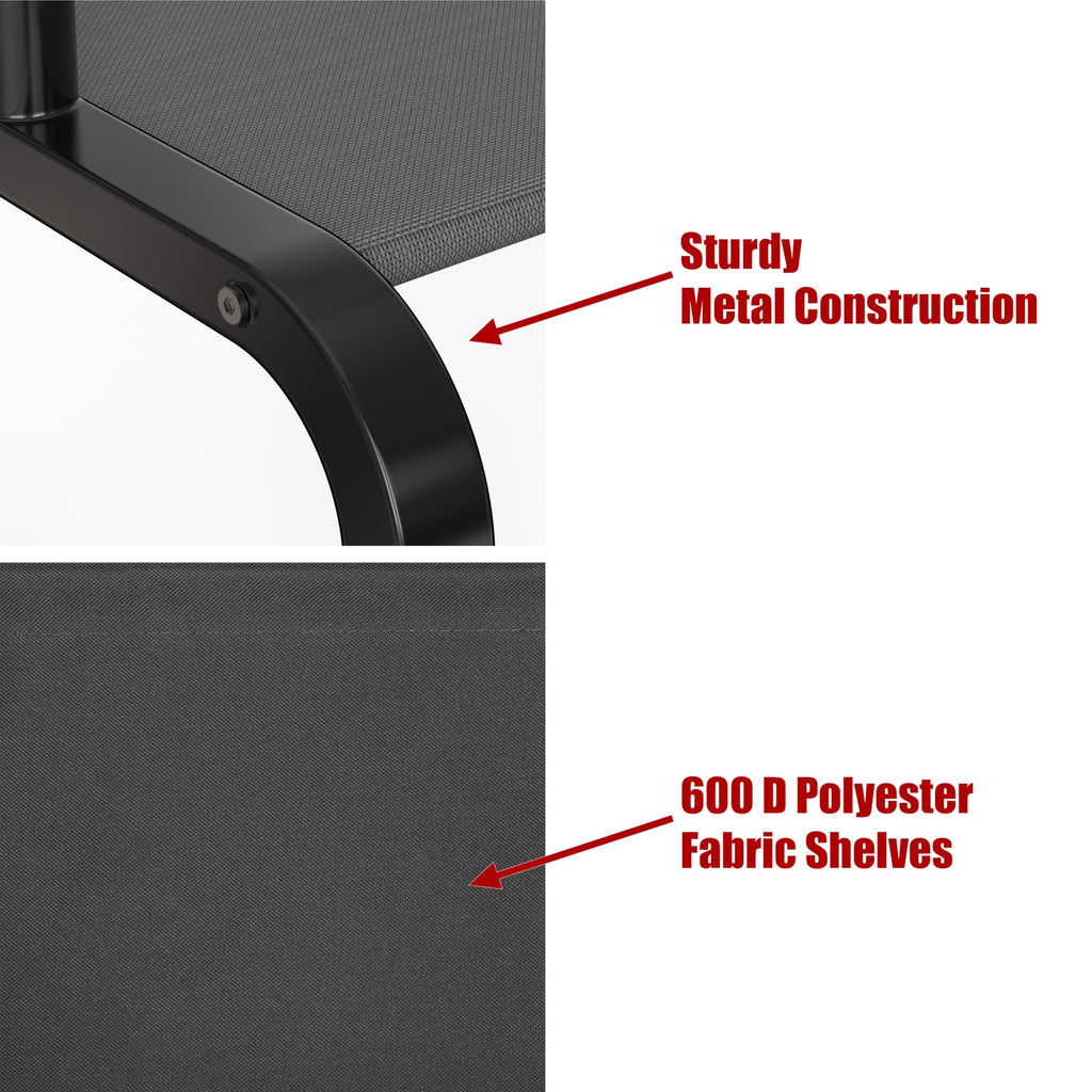 30" W Narrow Freestanding Garment Rack with Shelves, Black