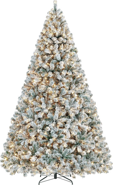 Pre-Lit Snow Flocked Artificial Christmas Tree, 900 Lights