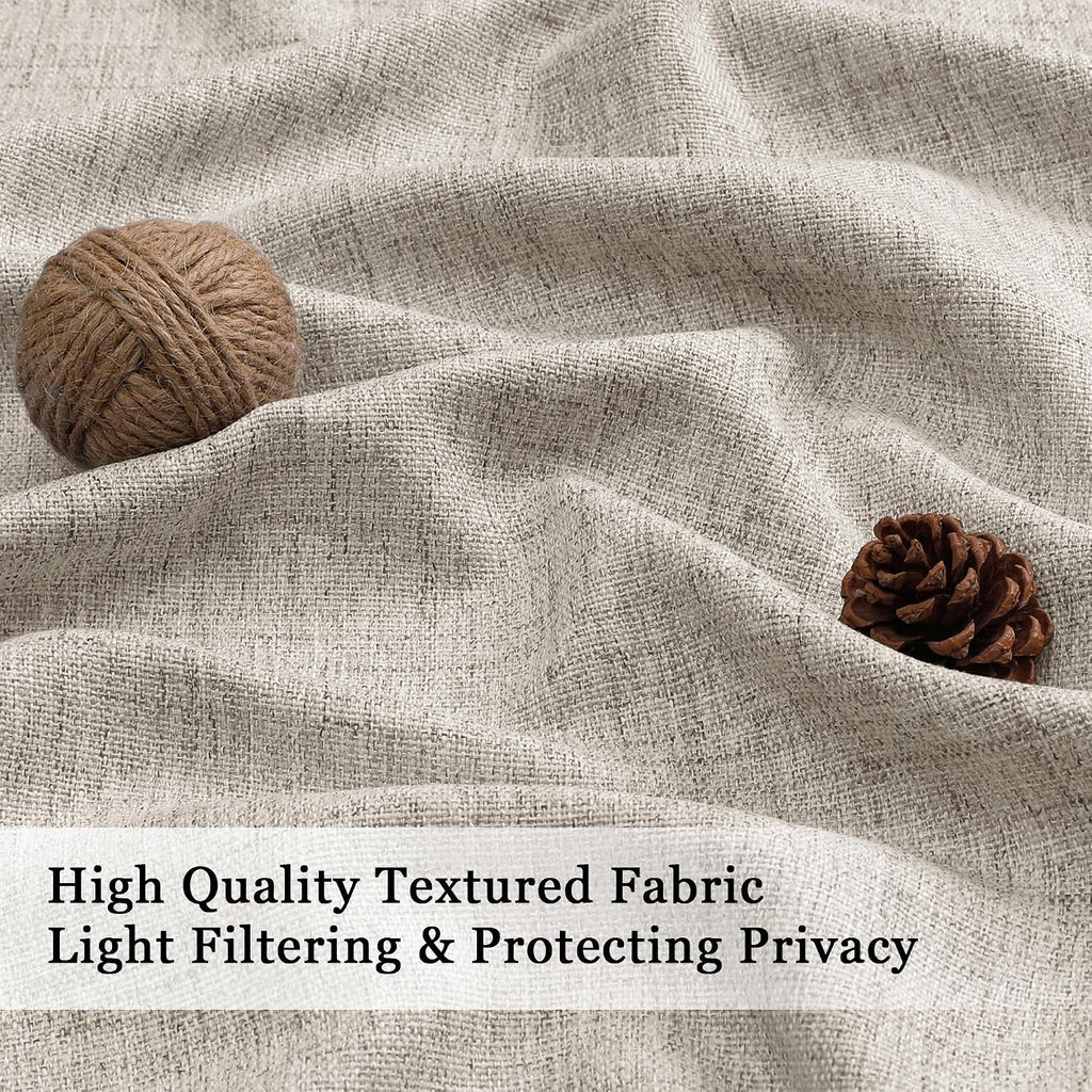 Linen Valances for Windows 1 Pcs, Light Filtering Textured Farmhouse Short Small Valance Curtains for Bathroom