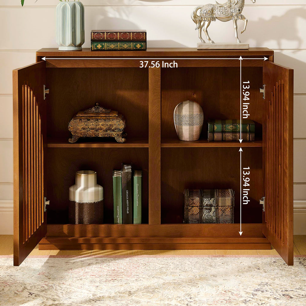 Mid Century Modern Sideboard Buffet, Narrow Credenza Storage Cabinet