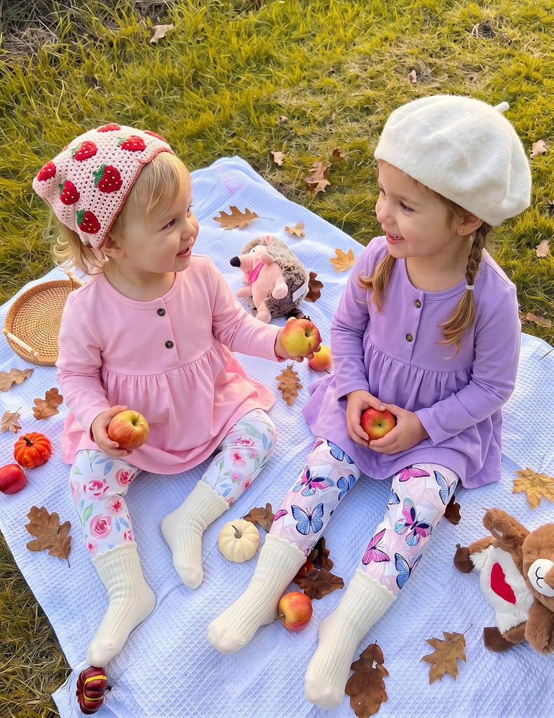 Baby Girl Clothes 2 Piece Fall Ruffle Hem Top and Leggings Sets