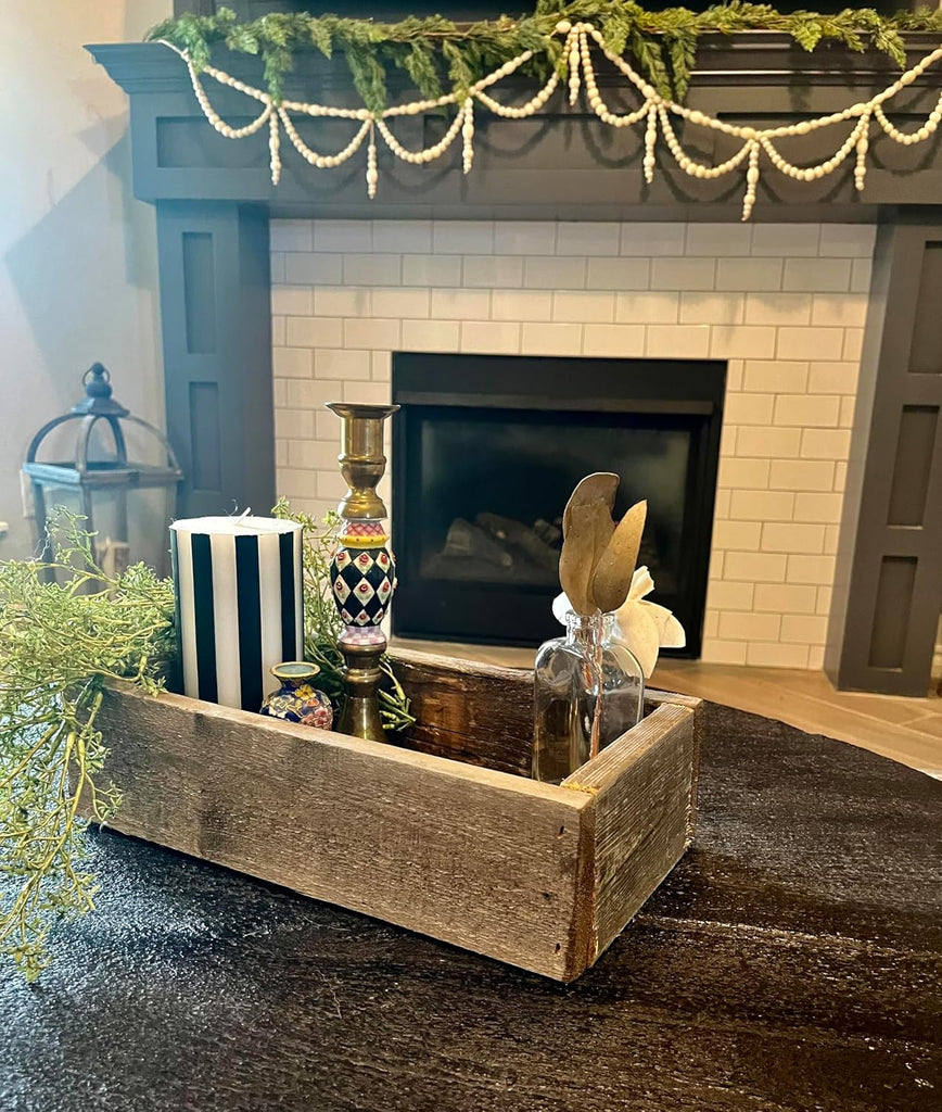 Rustic Revival | Decorative Barnwood Box - Authentic Rustic Weathered Wood Box for Table Decoration, Weddings