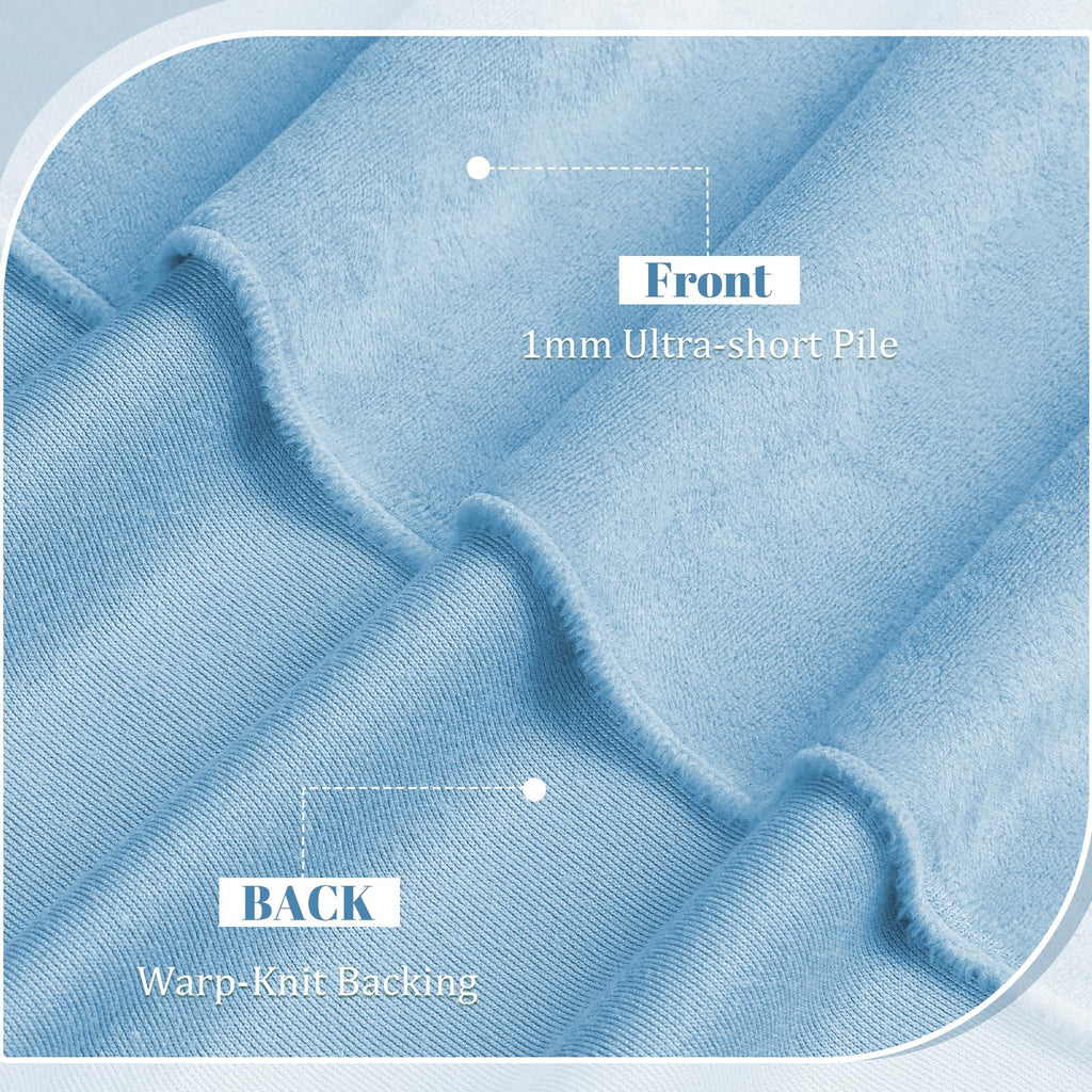 Minky Fabric by The Yard, 1.0mm Soft Fleece Fabric 60x36 Inch Sky Blue