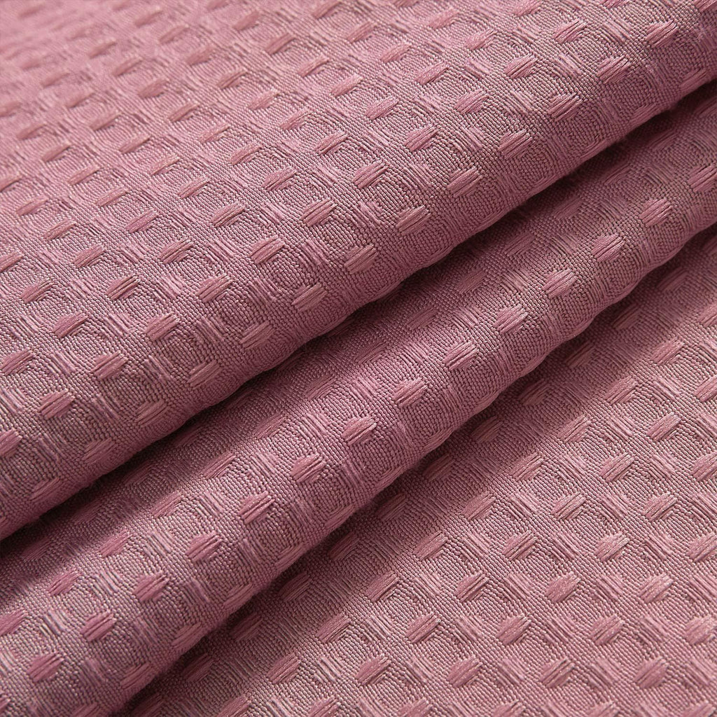 Waffle No Hook Shower Curtain with Liner, Pale Mauve, 71x74