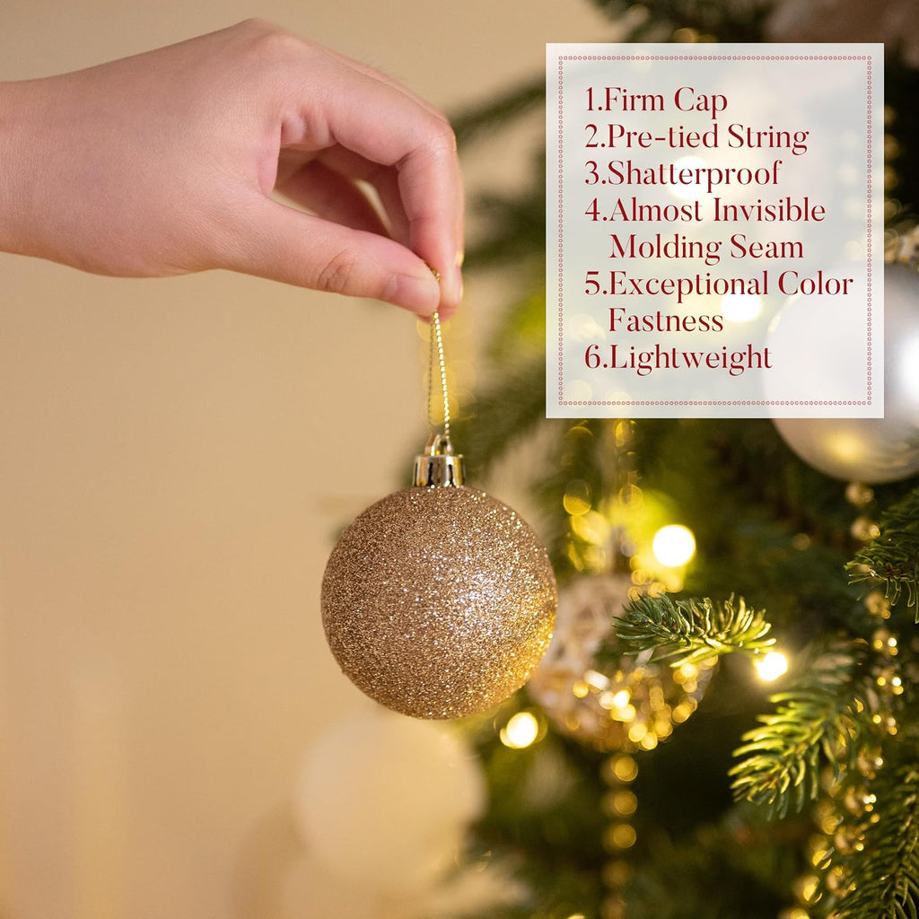 Christmas Tree Decorations Ball Ornaments 2 Inches - Set of 50