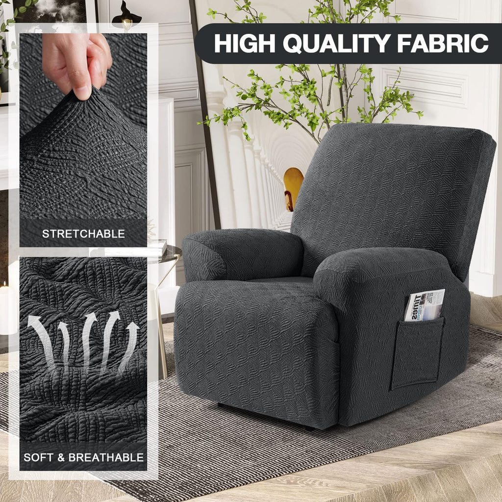 Recliner Covers Washable, Stretch Chair Slipcovers, Dark Gray