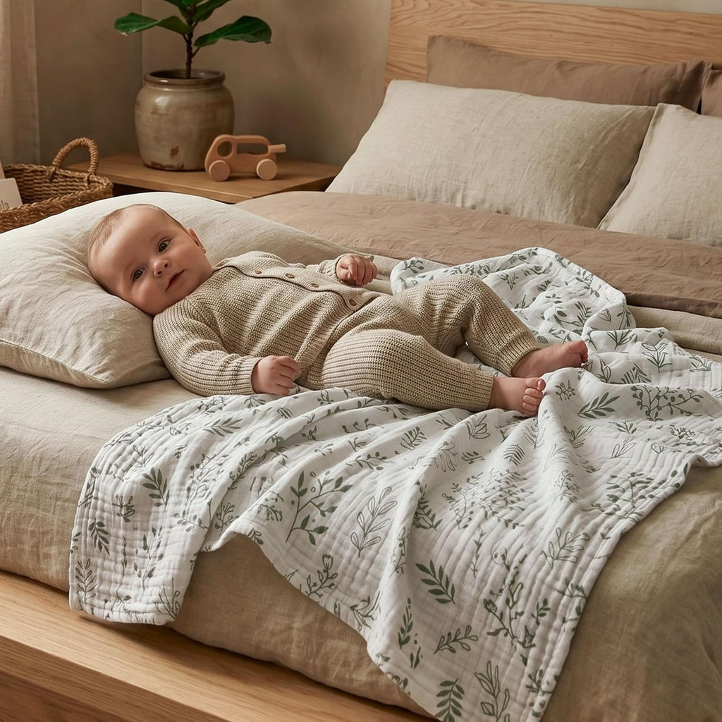Muslin Swaddle Blankets, 3 Pack Breathable Soft Receiving Blanket, Large 38 x 40 inches Swaddle Wrap
