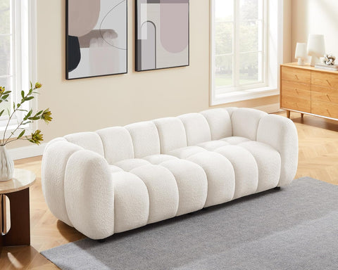 VANOMi 88" Oversized Boucle Sofa, Modern Upholstered Tufted Cloud Couch