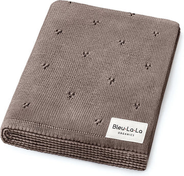 100% Luxury Organic Cotton Pointelle Knit Baby Blanket - Refined Lightweight Heirloom Nursery Essential (Pointelle