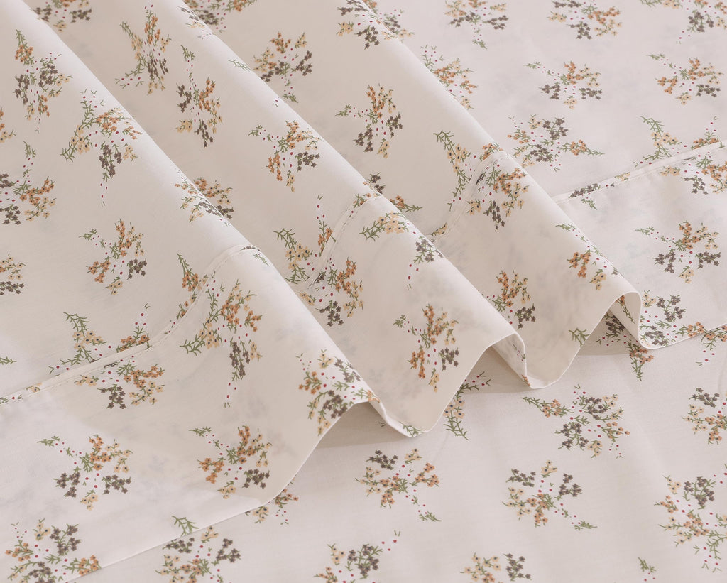 100% Cotton Percale King Sheets, King Size Sheets Set, Twin Spring