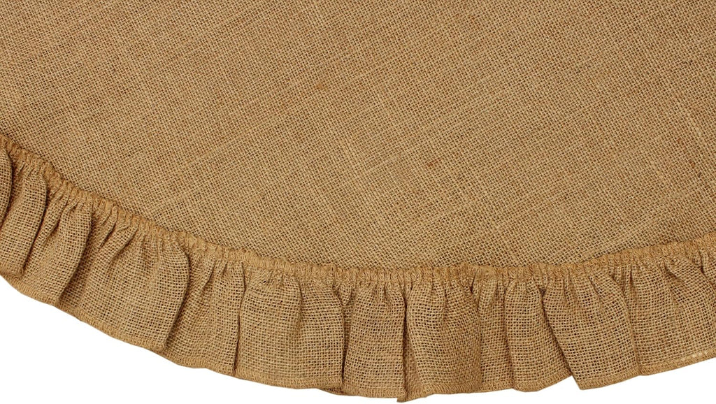Jute Christmas Tree Skirt with Frill - 48 inches Round