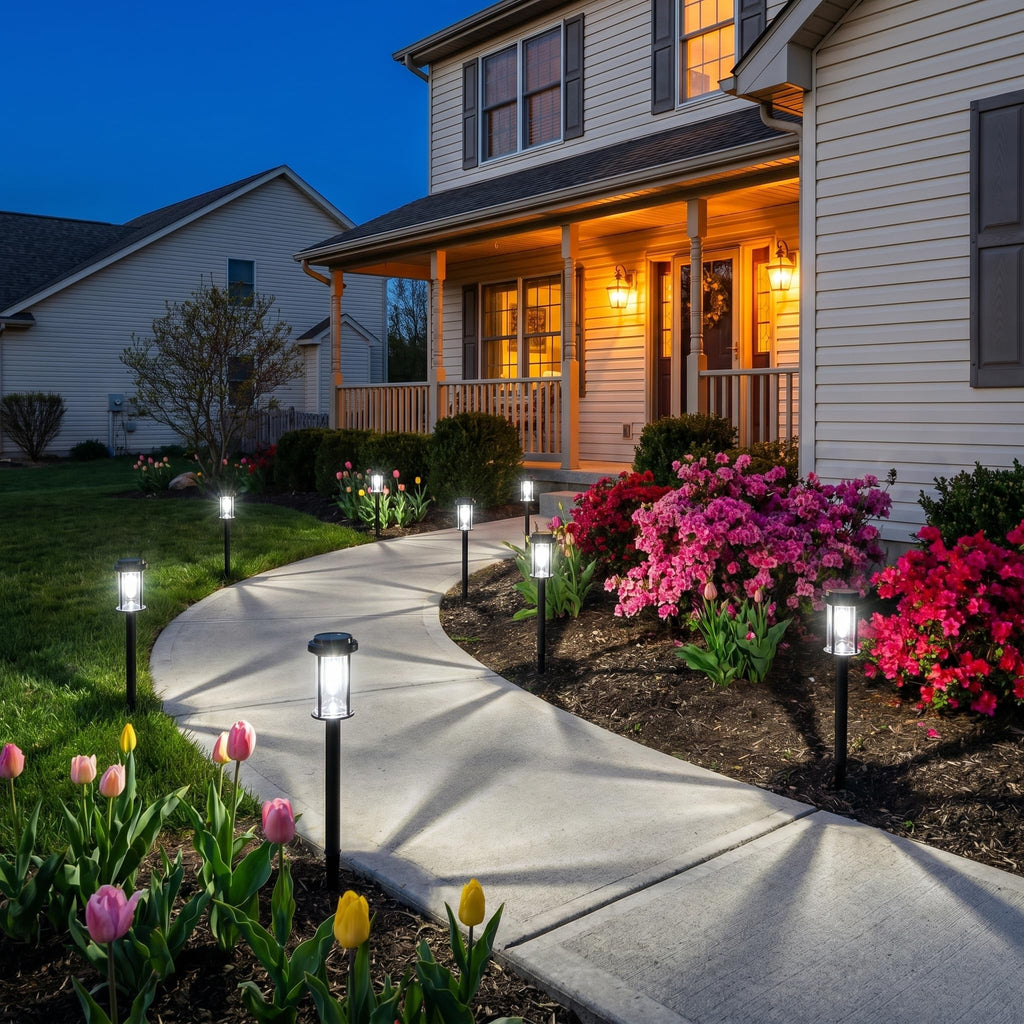 Solar Lights Outdoor Pathway, 8 Pack LED Solar Garden Lights