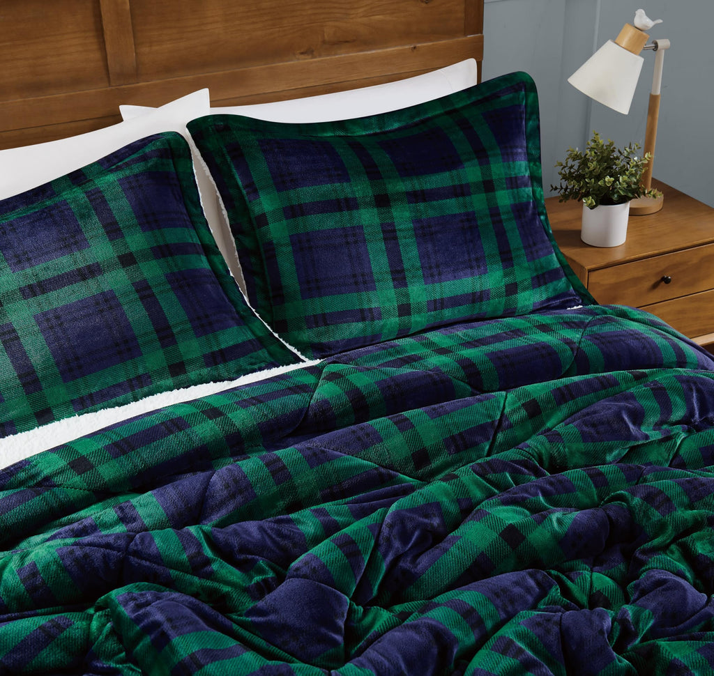 Cuddle Warmth Tartan Plaid Comforter Set