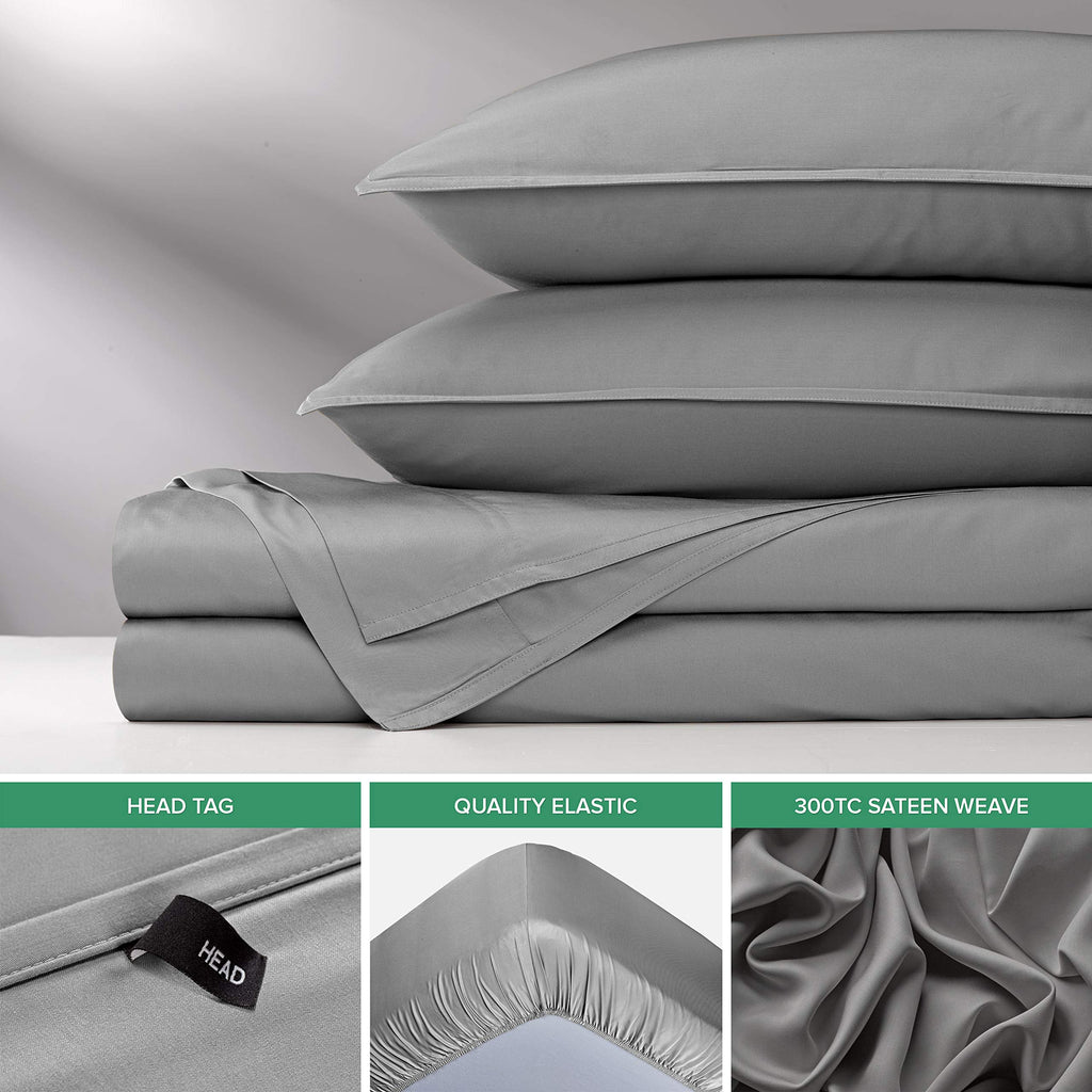 Sheets 100% Genuine Bamboo Viscose, King, Stone Grey