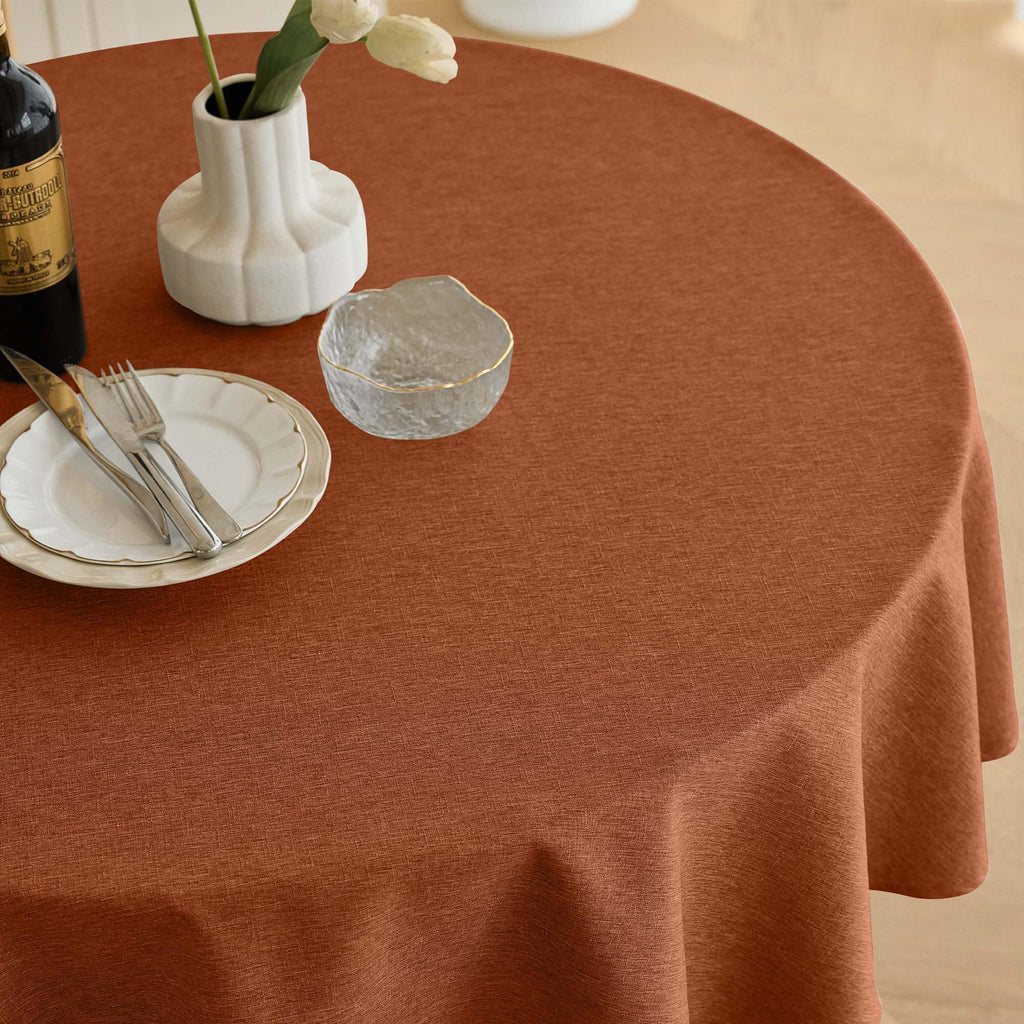Waterproof Round Tablecloth for Round Dining Table, Decorative Rustic Soft Table Cloths Cover Farmhouse Indoor